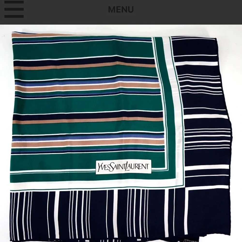 Authentic Yves Saint Laurent Silk Scarf. Includes a Certificate of Authenticity